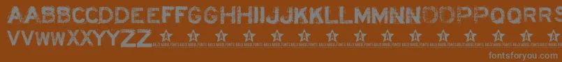 Acidl-Schriftart – Graue Schriften auf braunem Hintergrund