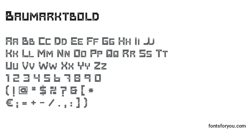 A fonte Baumarktbold – alfabeto, números, caracteres especiais