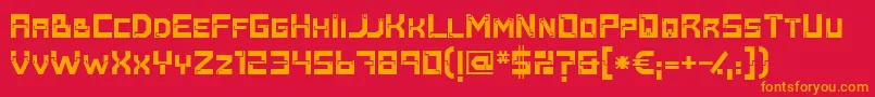 Baumarktbold Font – Orange Fonts on Red Background