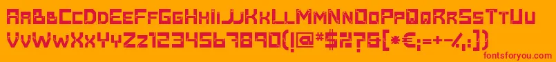 Baumarktbold Font – Red Fonts on Orange Background