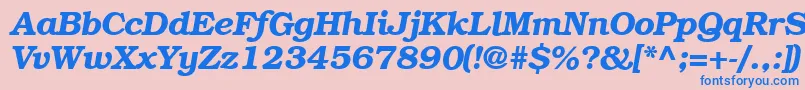 BookplateBoldItalic Font – Blue Fonts on Pink Background