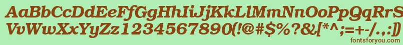 BookplateBoldItalic Font – Brown Fonts on Green Background