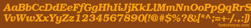 BookplateBoldItalic Font – Orange Fonts on Brown Background