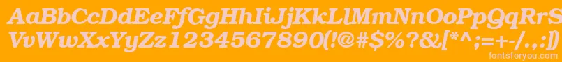 BookplateBoldItalic Font – Pink Fonts on Orange Background