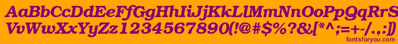 BookplateBoldItalic Font – Purple Fonts on Orange Background