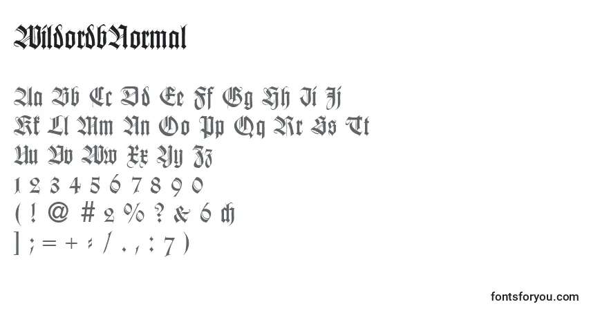 Czcionka WildordbNormal – alfabet, cyfry, specjalne znaki