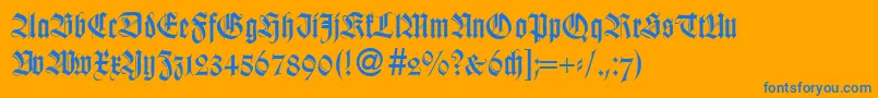 WildordbNormal Font – Blue Fonts on Orange Background