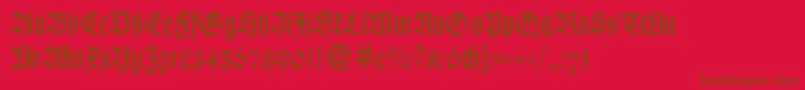 WildordbNormal-Schriftart – Braune Schriften auf rotem Hintergrund