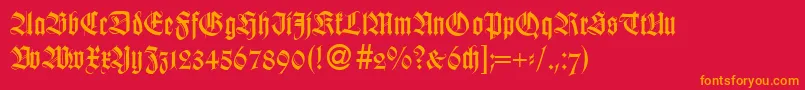 フォントWildordbNormal – 赤い背景にオレンジの文字