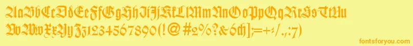 WildordbNormal Font – Orange Fonts on Yellow Background