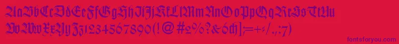 フォントWildordbNormal – 赤い背景に紫のフォント