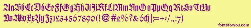 WildordbNormal Font – Purple Fonts on Yellow Background