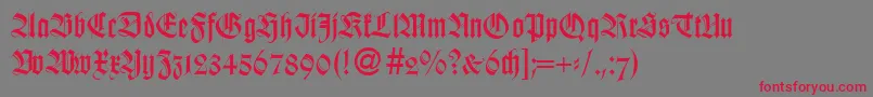 WildordbNormal Font – Red Fonts on Gray Background