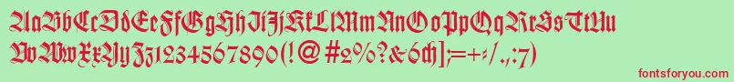 WildordbNormal Font – Red Fonts on Green Background