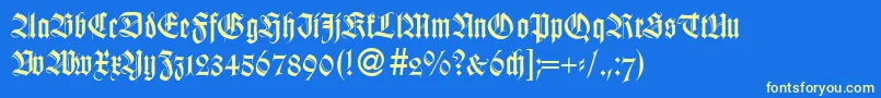 WildordbNormal Font – Yellow Fonts on Blue Background