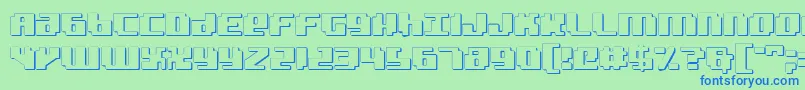 Badrobot3D-Schriftart – Blaue Schriften auf grünem Hintergrund