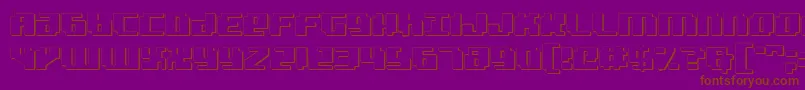 Więcej informacji o czcionce Badrobot3D Czcionka Badrobot3D – brązowe czcionki na fioletowym tle