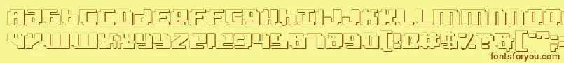 Badrobot3D-Schriftart – Braune Schriften auf gelbem Hintergrund