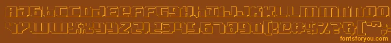 Badrobot3D Font – Orange Fonts on Brown Background