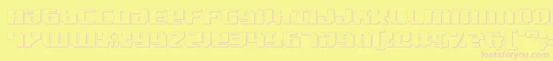 Badrobot3D-Schriftart – Rosa Schriften auf gelbem Hintergrund