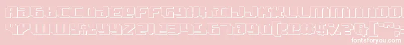 Badrobot3D-Schriftart – Weiße Schriften auf rosa Hintergrund