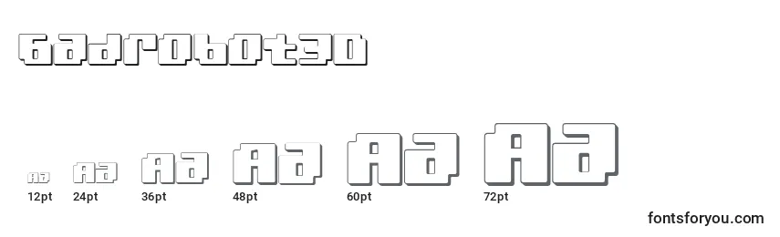 Badrobot3D Font Sizes