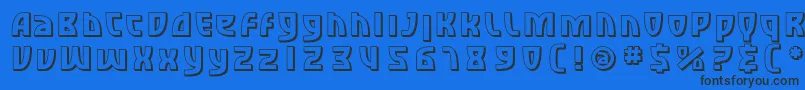 SfRetroesqueShaded Font – Black Fonts on Blue Background