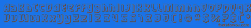 SfRetroesqueShaded Font – Brown Fonts on Blue Background