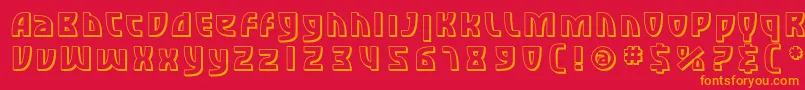 フォントSfRetroesqueShaded – 赤い背景にオレンジの文字