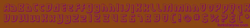 SfRetroesqueShaded Font – Purple Fonts on Brown Background