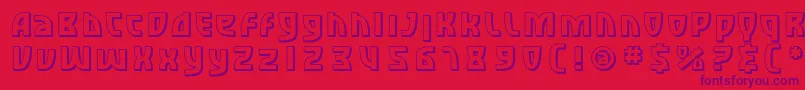 フォントSfRetroesqueShaded – 赤い背景に紫のフォント