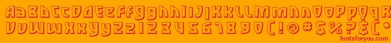 SfRetroesqueShaded-Schriftart – Rote Schriften auf orangefarbenem Hintergrund
