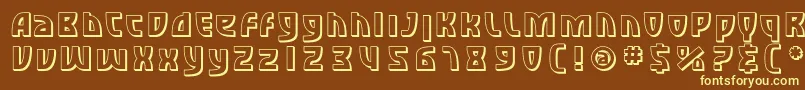 SfRetroesqueShaded-Schriftart – Gelbe Schriften auf braunem Hintergrund