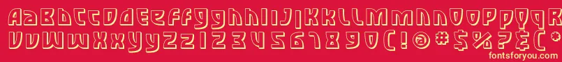 SfRetroesqueShaded Font – Yellow Fonts on Red Background