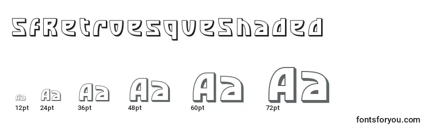 SfRetroesqueShaded Font Sizes