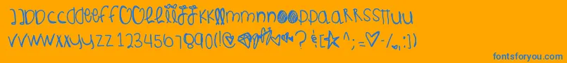 Jupitorsraising Font – Blue Fonts on Orange Background