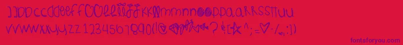 Jupitorsraising Font – Purple Fonts on Red Background