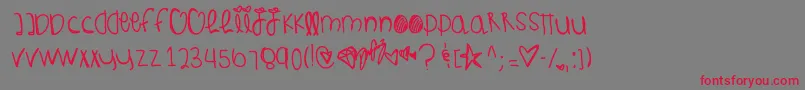 Jupitorsraising Font – Red Fonts on Gray Background