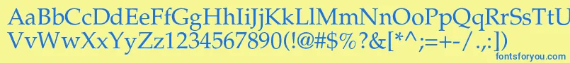 Agpalatialc Font – Blue Fonts on Yellow Background