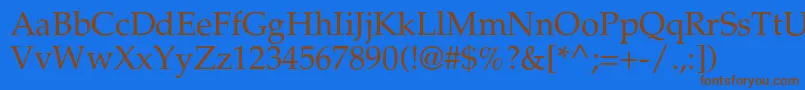 Agpalatialc Font – Brown Fonts on Blue Background