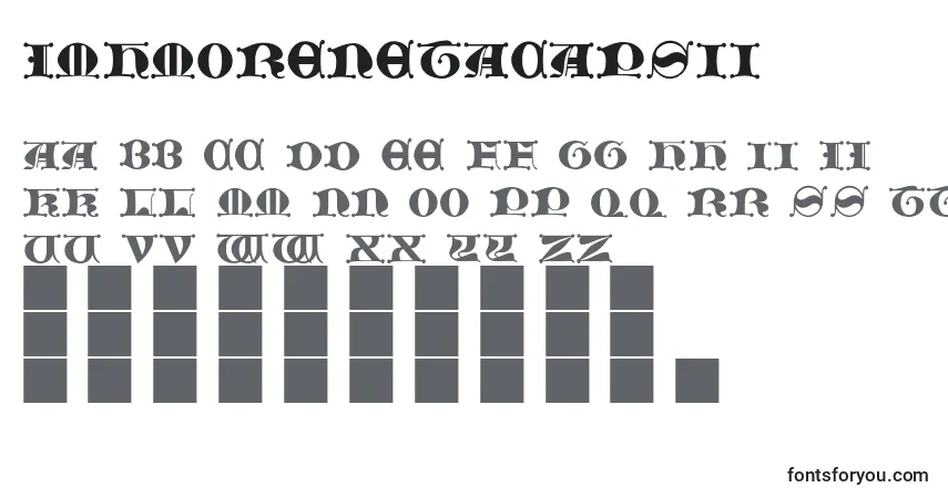 A fonte JmhMorenetaCapsIi (104096) – alfabeto, números, caracteres especiais