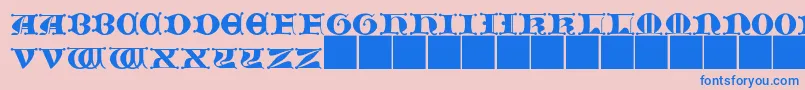 JmhMorenetaCapsIi Font – Blue Fonts on Pink Background