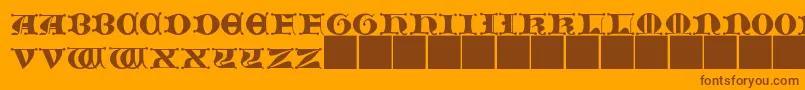 Шрифт JmhMorenetaCapsIi – коричневые шрифты на оранжевом фоне