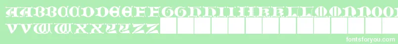 More about JmhMorenetaCapsIi Font JmhMorenetaCapsIi Font – White Fonts on Green Background