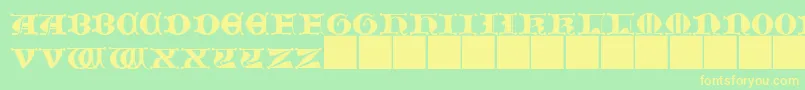More about JmhMorenetaCapsIi Font JmhMorenetaCapsIi Font – Yellow Fonts on Green Background