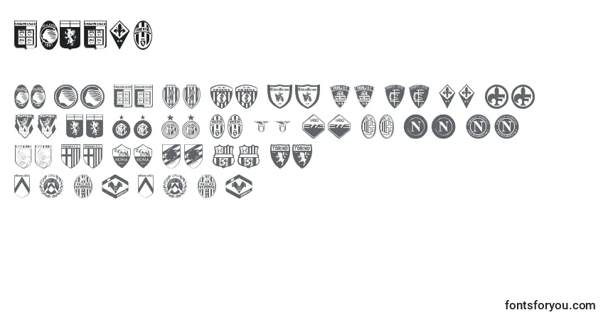 Schriftart Calcio – Alphabet, Zahlen, spezielle Symbole