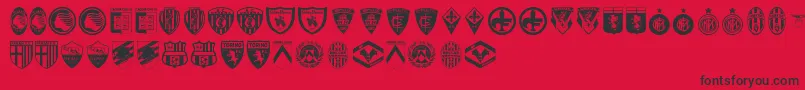 フォントCalcio – 赤い背景に黒い文字