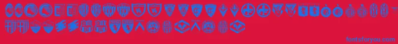 Calcio Font – Blue Fonts on Red Background