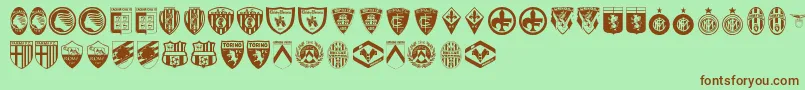 Calcio Font – Brown Fonts on Green Background