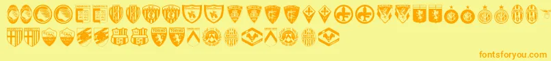 Calcio Font – Orange Fonts on Yellow Background